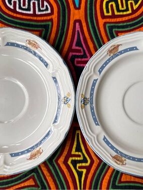 Newcor Stoneware Salad Plates Set Of 2 Blue Kitchen Utensil Farmhouse Decor‎